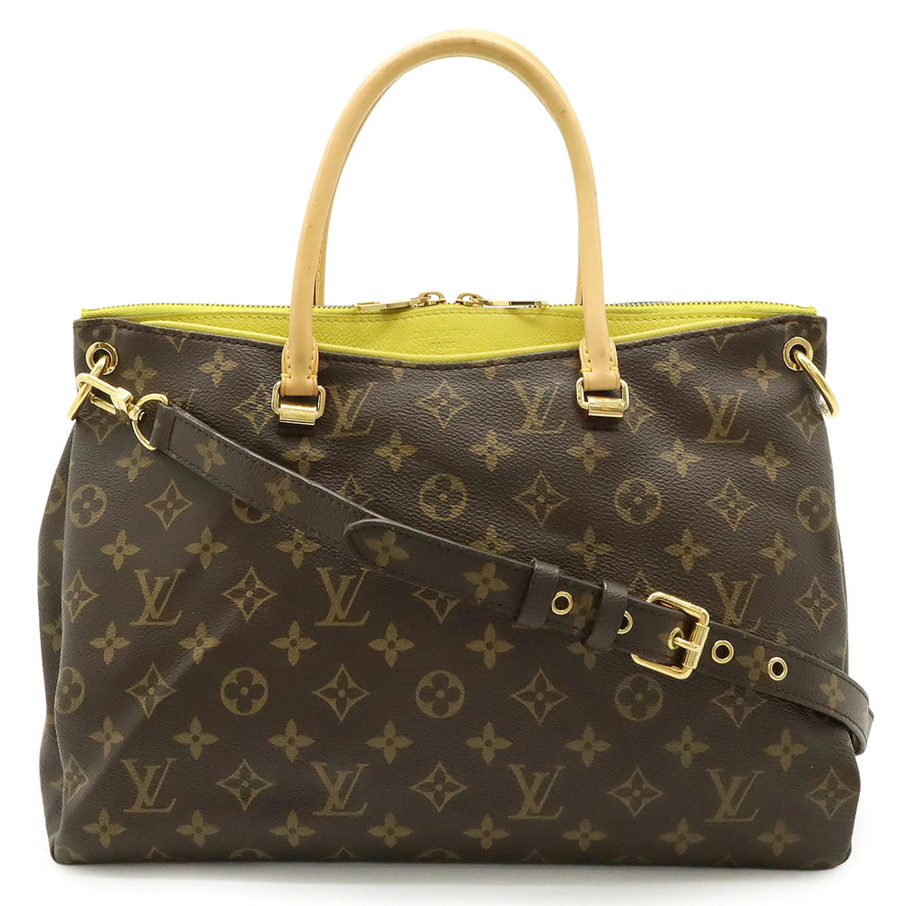 LOUIS VUITTON Monogram Pallas 2way Shoulder Bag Hobo Pistachio Yellow Green